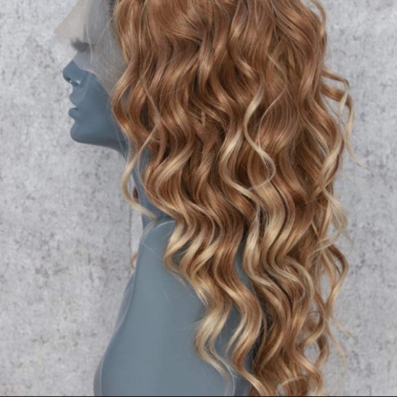 ANA G BROWN OMBRÉ WAVY SHORT BOB  LACE-FRONT WIG main image 6